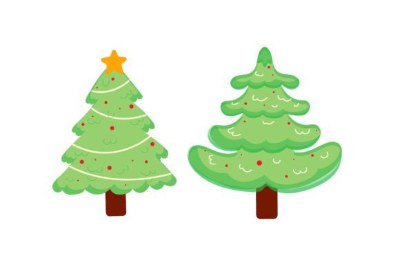 Christmas Tree Sets Graphics: Cute Illustrations Review