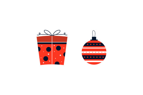 Gift Ornaments Ball Christmas Set: Editorial Graphics