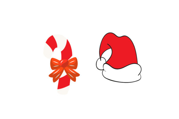 Hat Candy Stick Christmas Set: Graphics & Illustrations