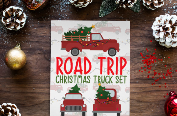 Road Trip Christmas Truck Set: Graphics & Illustrations