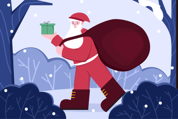 Santa Bring Christmas Present: Graphics & Illustrations Review