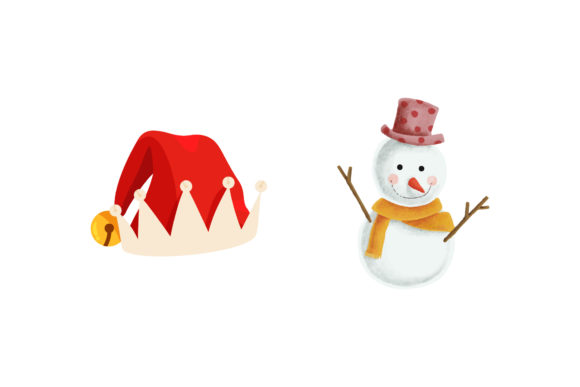 Santa's Hat Snowman Graphics: Festive Illustrations for Crafters