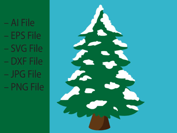 Snow Christmas Tree Vector Illustration Graphics Review