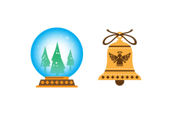 Snowball Bell Vector Christmas Set: Graphics & Illustrations